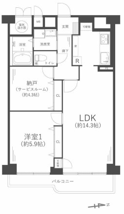 シャルム野中南公園 間取図・土地図