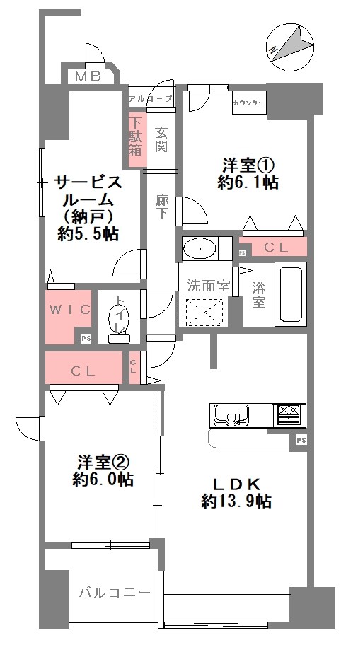 イトーピア長堀橋シエルクレール 間取図・土地図