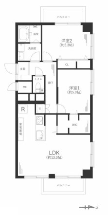 チサンマンション第五江坂 間取図・土地図