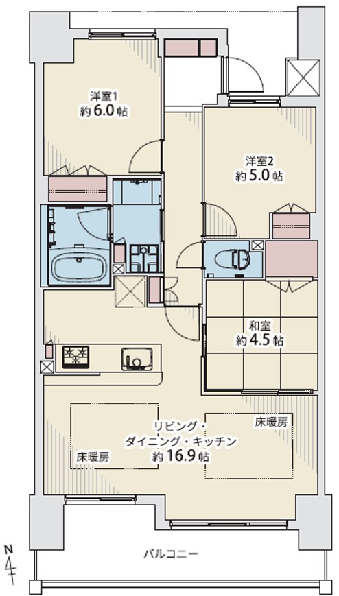 シャリエ日本橋高津 間取図・土地図