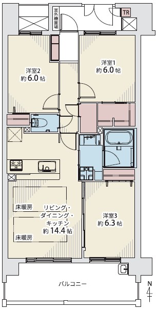コスモ福島鷺洲パークビュー 間取図・土地図