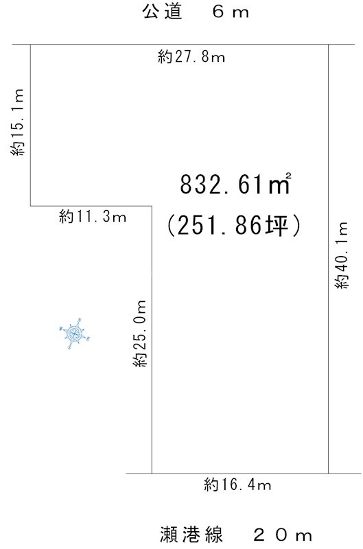 尾張旭市北本地ヶ原町一棟売 間取図・土地図