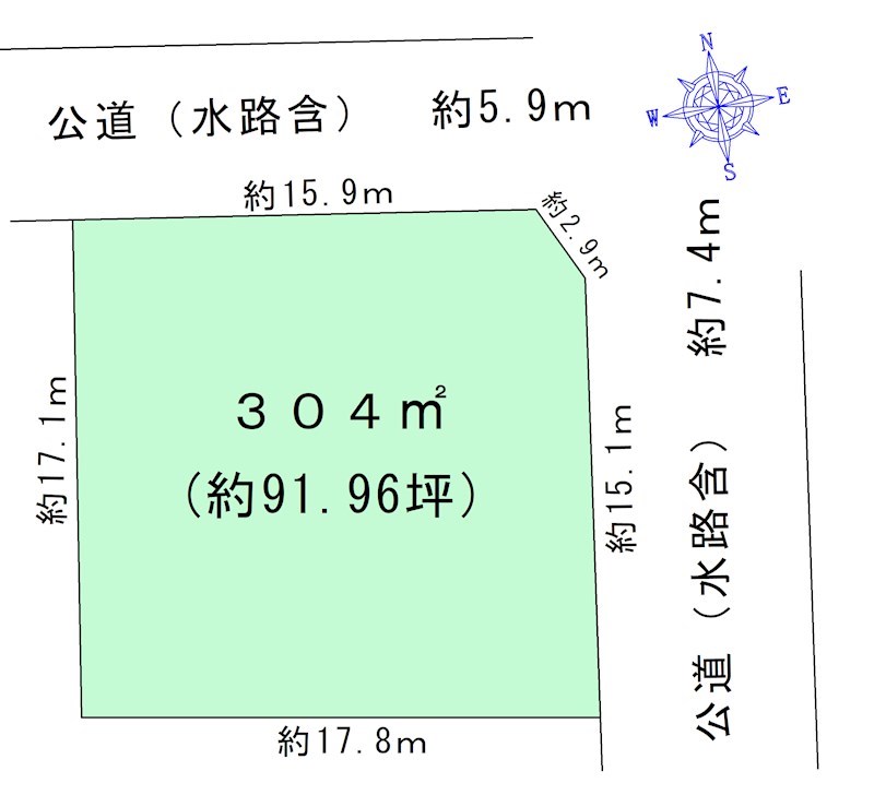 尾張旭市西の野町　売地　〈農地〉 間取図・土地図
