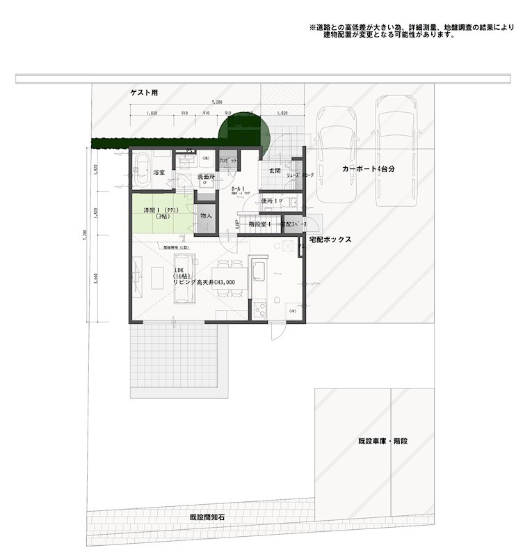 尾張旭市旭台　売地 建物プラン例（間取り図）