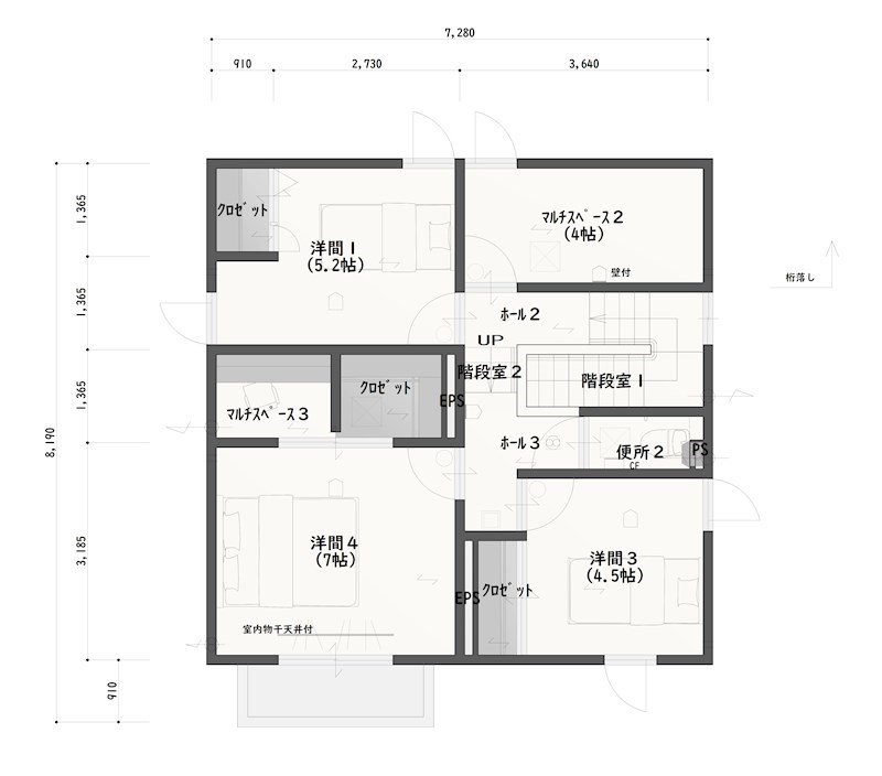 尾張旭市旭台　売地 建物プラン例（間取り図）