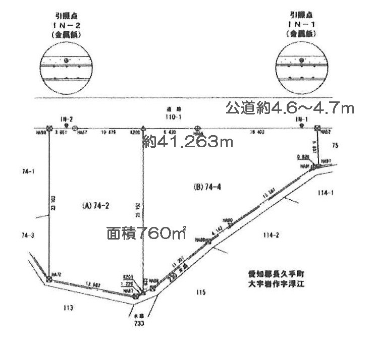 尾張旭市南栄町黒石　売地 間取図・土地図