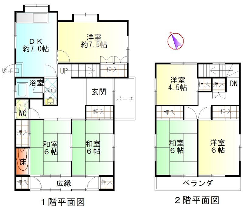 瀬戸市池田町　中古住宅 間取図・土地図