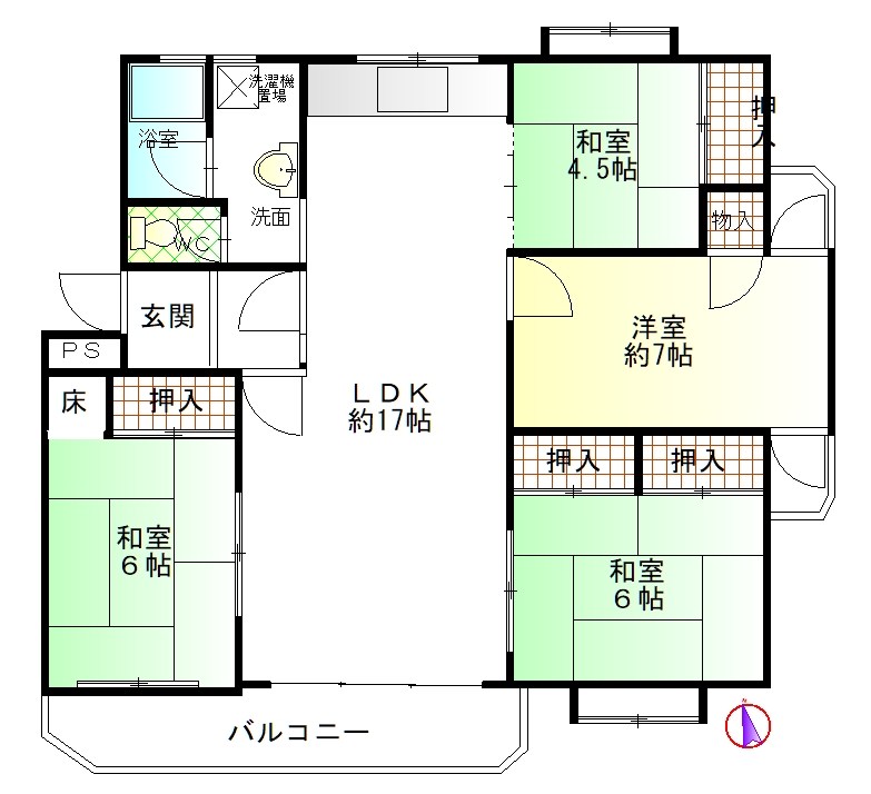 本地ヶ原住宅9号棟 間取図・土地図