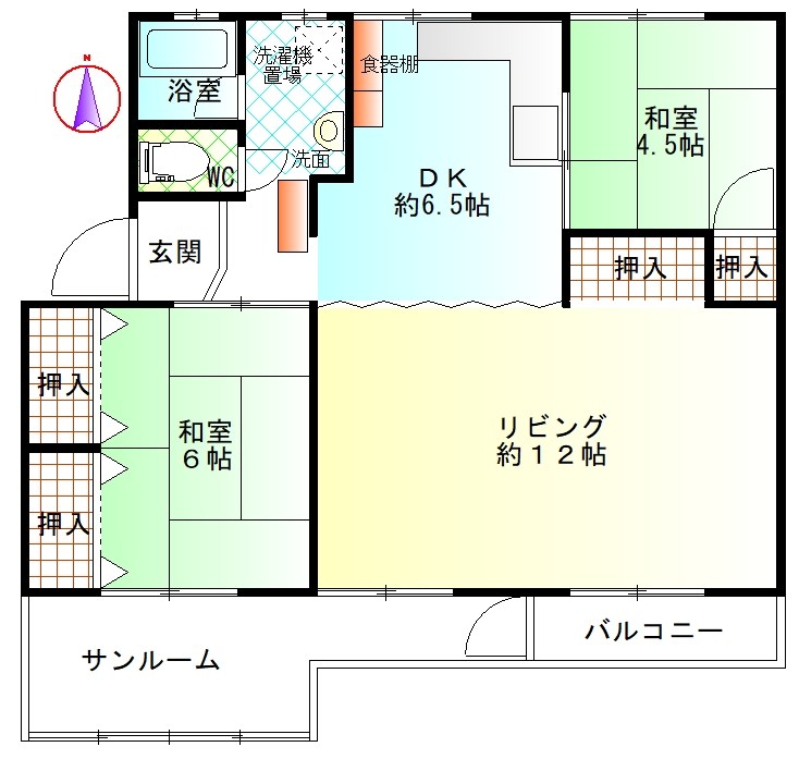 猪子石南住宅　10号棟 間取図・土地図