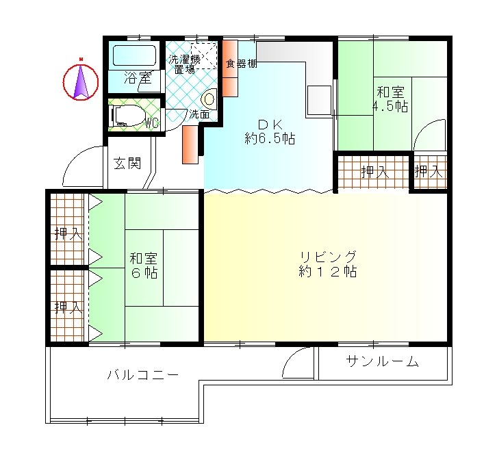 猪子石南住宅　10号棟 間取図・土地図