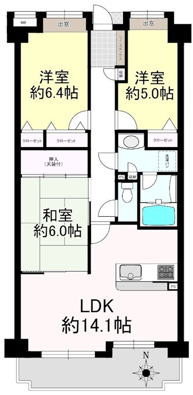 チサンマンション戸田 間取図・土地図