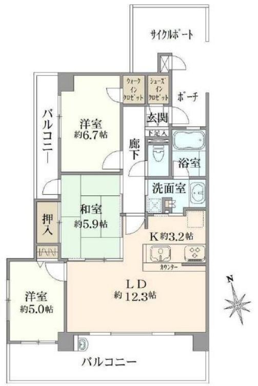 ライフピア蕨南町壱番館 間取図・土地図