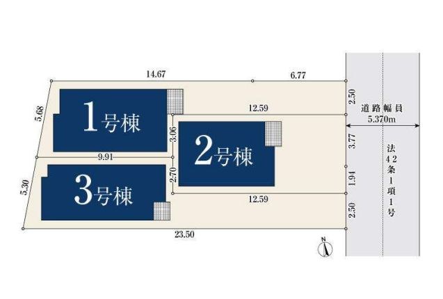 さいたま市南区別所１丁目新築戸建　全3棟　1号棟  全体区画図