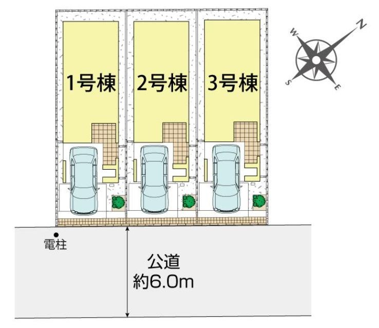 さいたま市南区白幡６丁目新築戸建　全3棟　2号棟  全体区画図