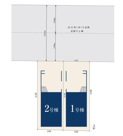 さいたま市南区鹿手袋１丁目新築戸建　全2棟　1号棟 全体区画図