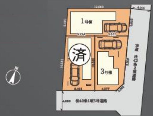 さいたま市中央区本町東５丁目新築戸建　全3棟　3号棟 全体区画図