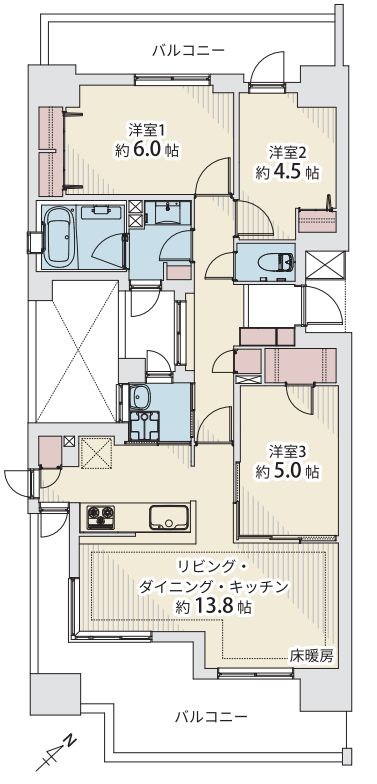 レリア武蔵浦和 間取図・土地図