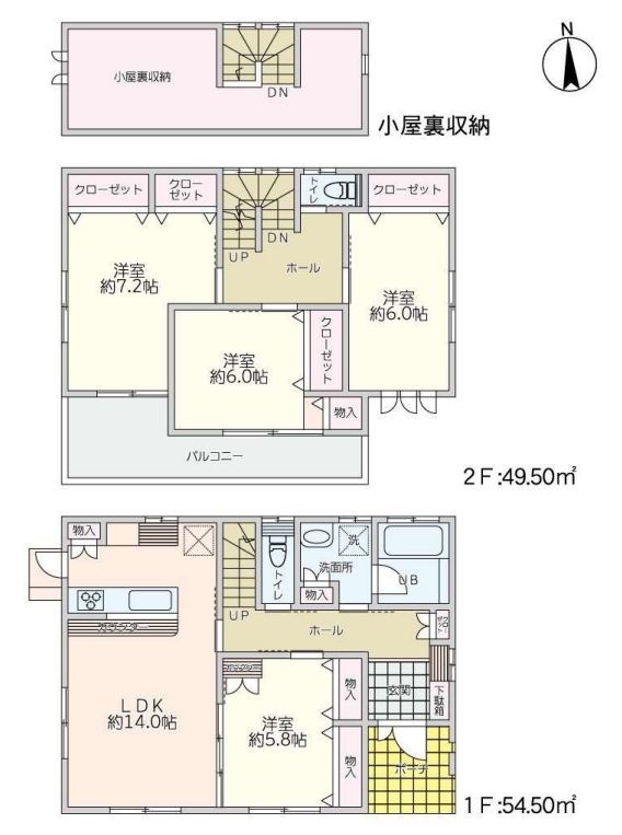 戸田市大字新曽中古戸建 間取図・土地図