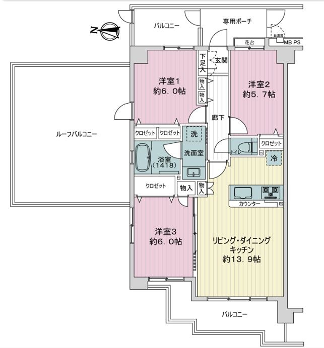 クリオ南与野壱番館 間取図・土地図