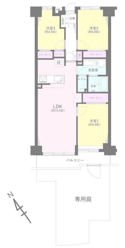 武蔵浦和第弐ローヤルコーポ 間取図・土地図
