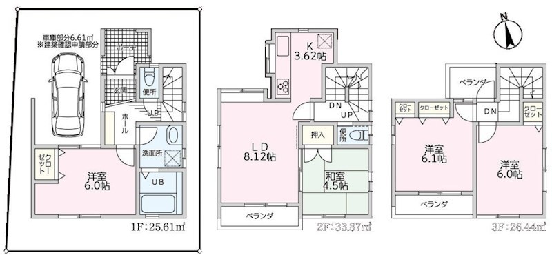 戸田市下前２丁目中古戸建 間取図・土地図