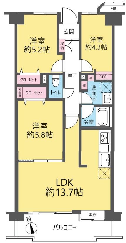東急ドエルアルス浦和元町 間取図・土地図