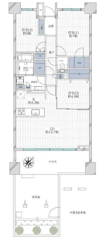 パークハウス蕨市民公園 間取図・土地図