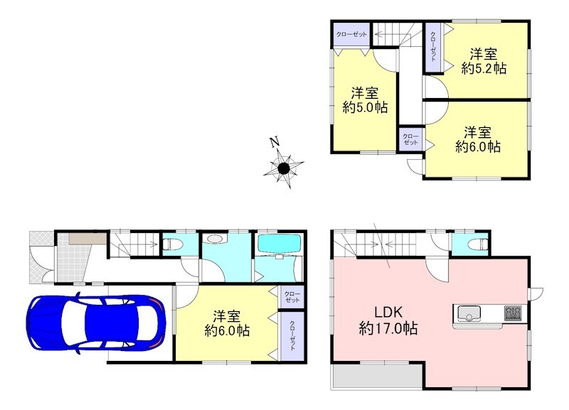 戸田市喜沢2丁目 中古戸建 間取図・土地図