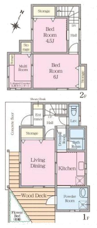 さいたま市浦和区上木崎６丁目中古戸建 間取図・土地図