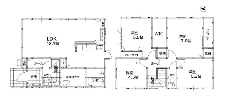 小倉南区上貫3丁目1期1号棟 間取図・土地図