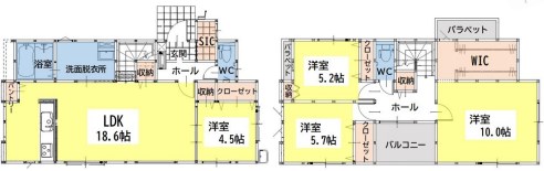 小倉南区重住2丁目1期1号棟 間取図・土地図
