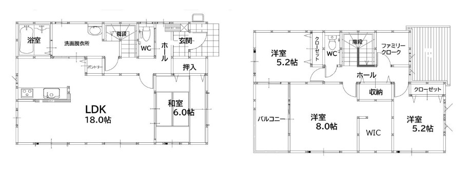 小倉南区中曽根東4丁目1期2号棟 間取図・土地図