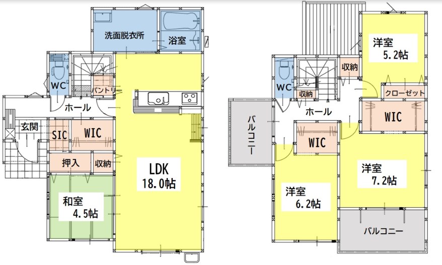 小倉南区横代北町2丁目1期1号棟 間取図・土地図
