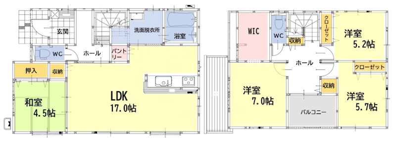 小倉南区横代北町4丁目2期1号棟 間取図・土地図
