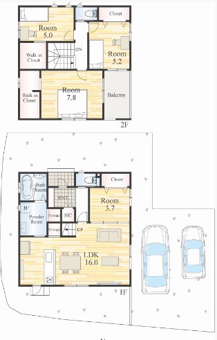 小倉南区湯川新町1丁目13号地 間取図・土地図