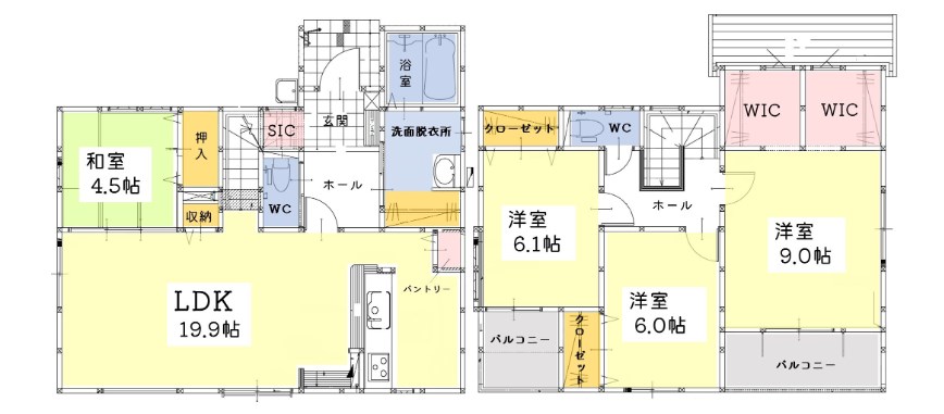 小倉南区津田新町1丁目1期1号棟 間取図・土地図
