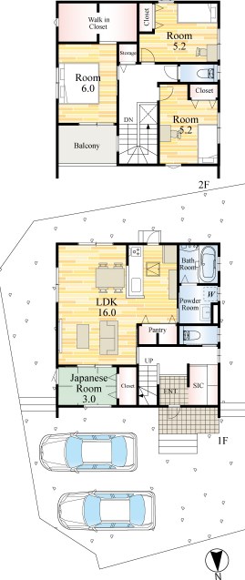 小倉南区湯川新町1丁目12号地 間取図・土地図