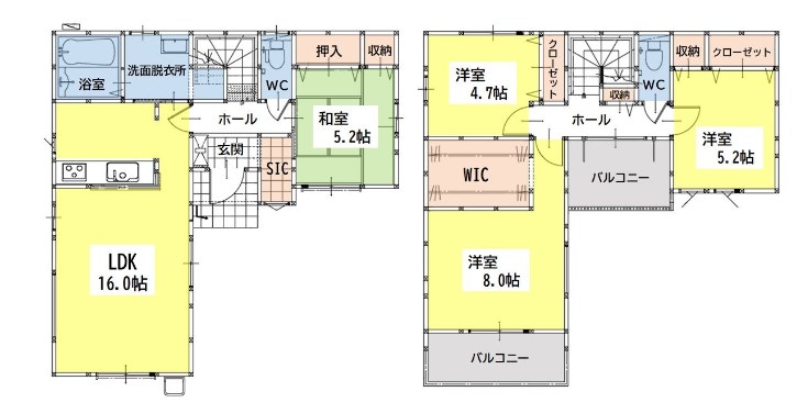 小倉南区若園1丁目3期1号棟 間取図・土地図