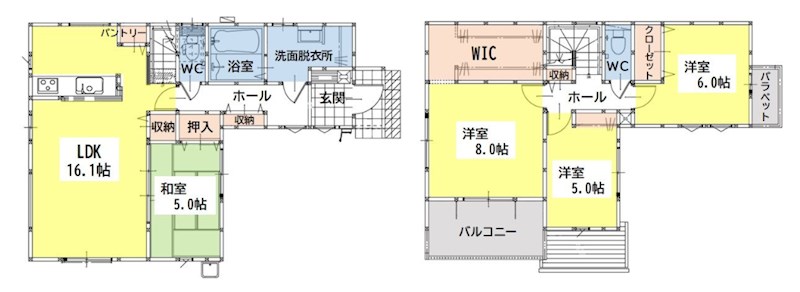 小倉南区若園1丁目3期2号棟 間取図・土地図