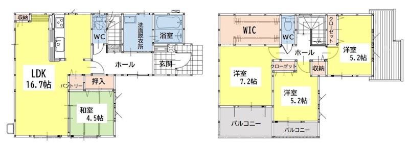 小倉南区若園1丁目3期3号棟 間取図・土地図