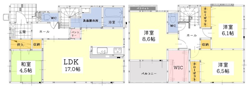 小倉南区湯川新町4丁目2期1号棟 間取図・土地図