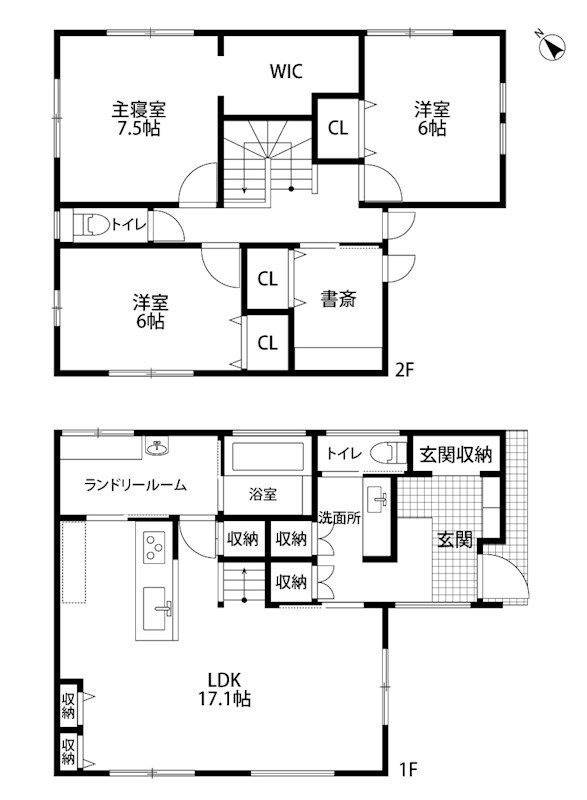 江南区江口中古戸建 間取り図