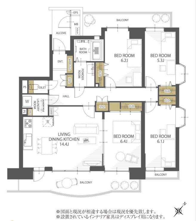 グリーンタウン東新潟壱号館 201号室 間取り図
