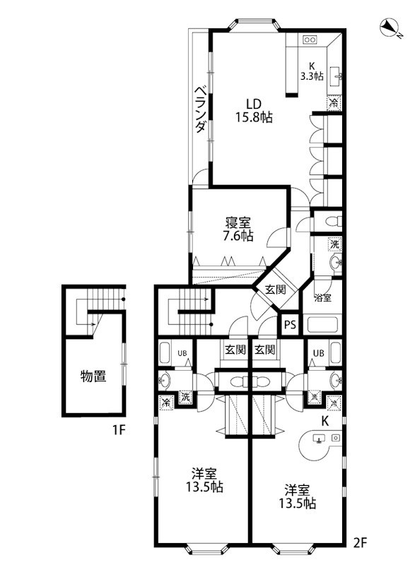 東大畑通中古戸建 間取り図