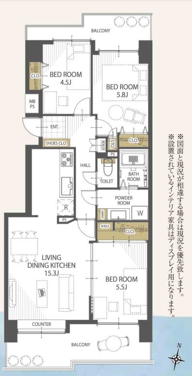 シャルマンコーポ駅南 311号室 間取り図