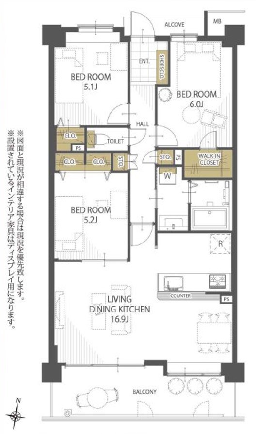 サーパス女池 206号室 間取り図