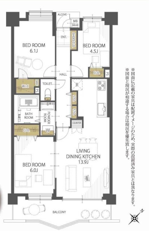 ベルシュ青山新町 205号室 間取り図