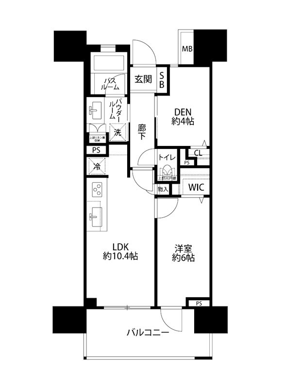 ザ・プレミア新潟駅万代 1305号室 間取り図