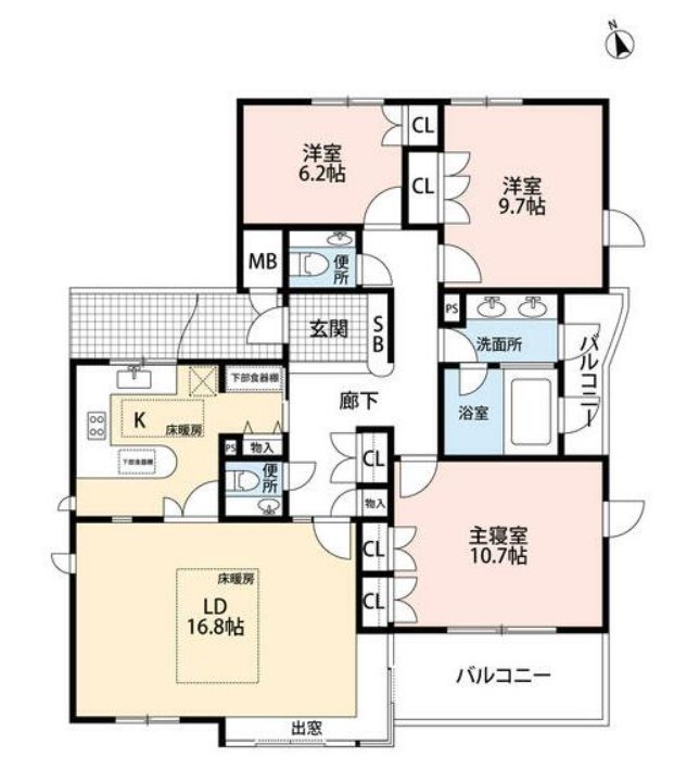 ライオンズヒルズ旭町 203号室 間取り図