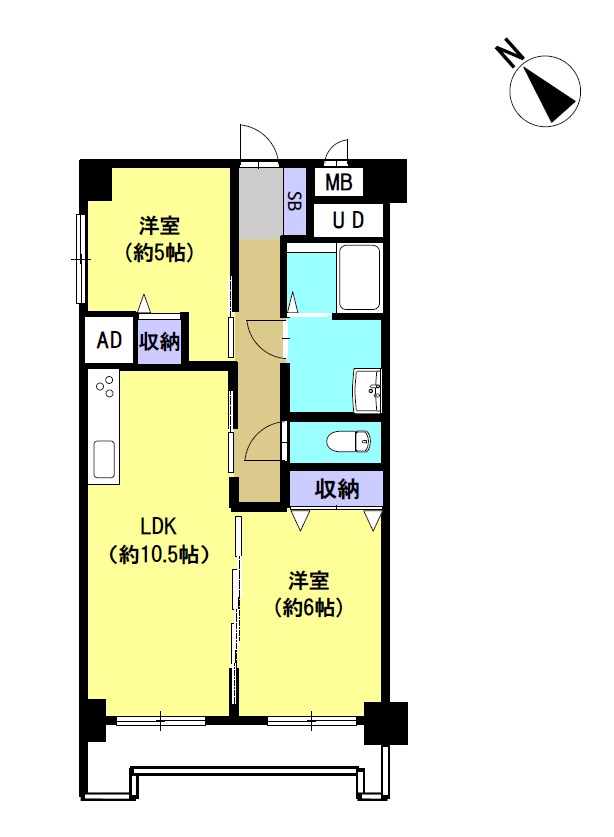 万代グレース 801号室 間取り図